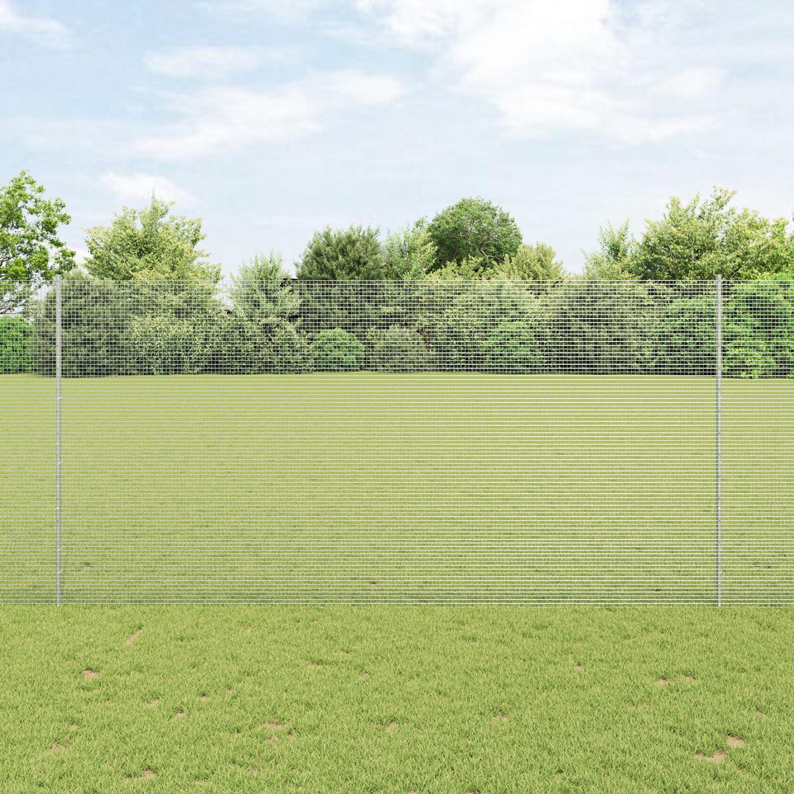 SvejsestÃ¥lhegn med stolper - 25 Ã 1,6 m, sÃ¸lv