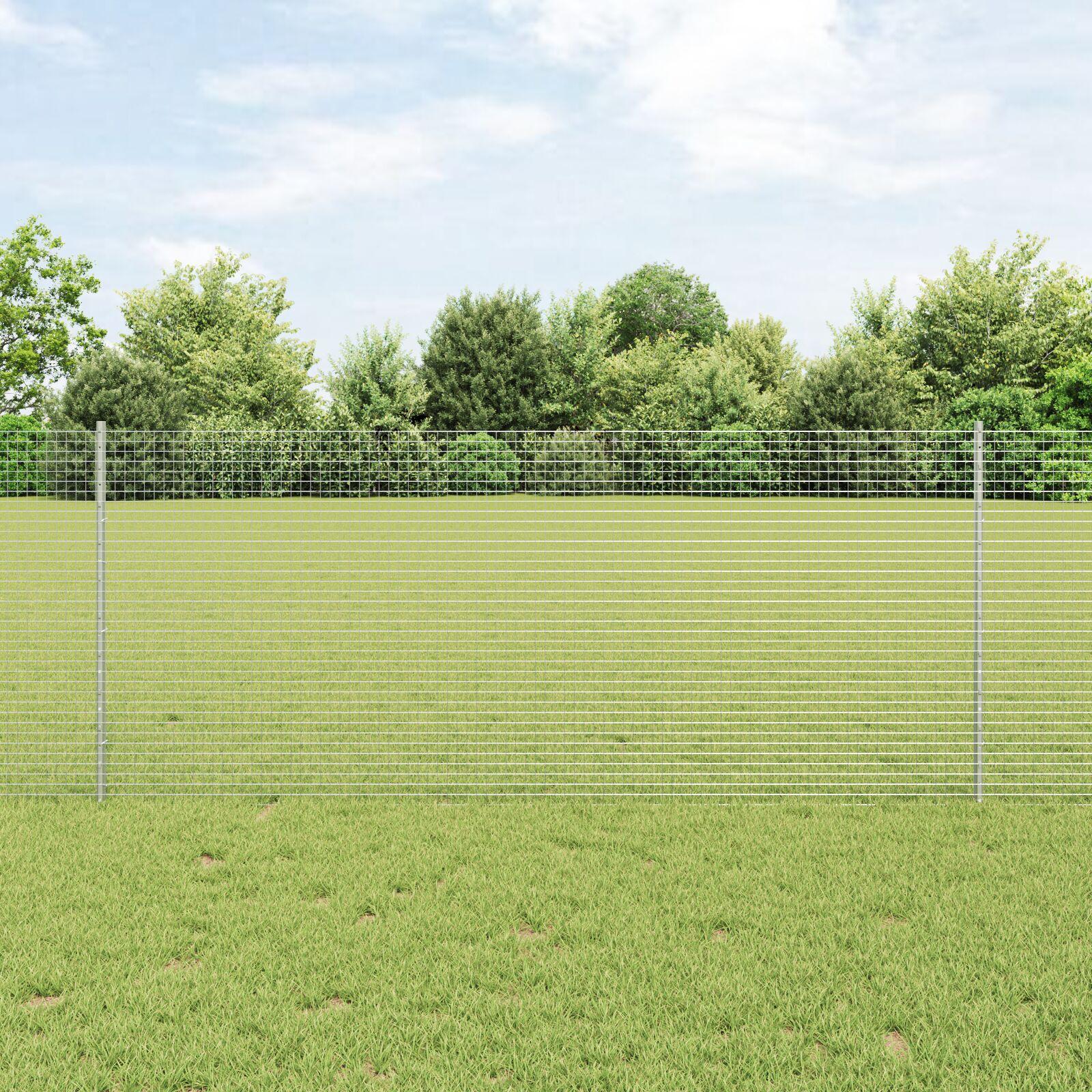 Svejset Tråd Hegn med 44 U-Pinde Sølv 1x50 m Stål