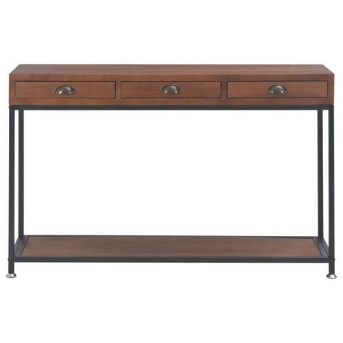 Konsolbord med 3 skuffer 120x30x76 cm massivt grantræ