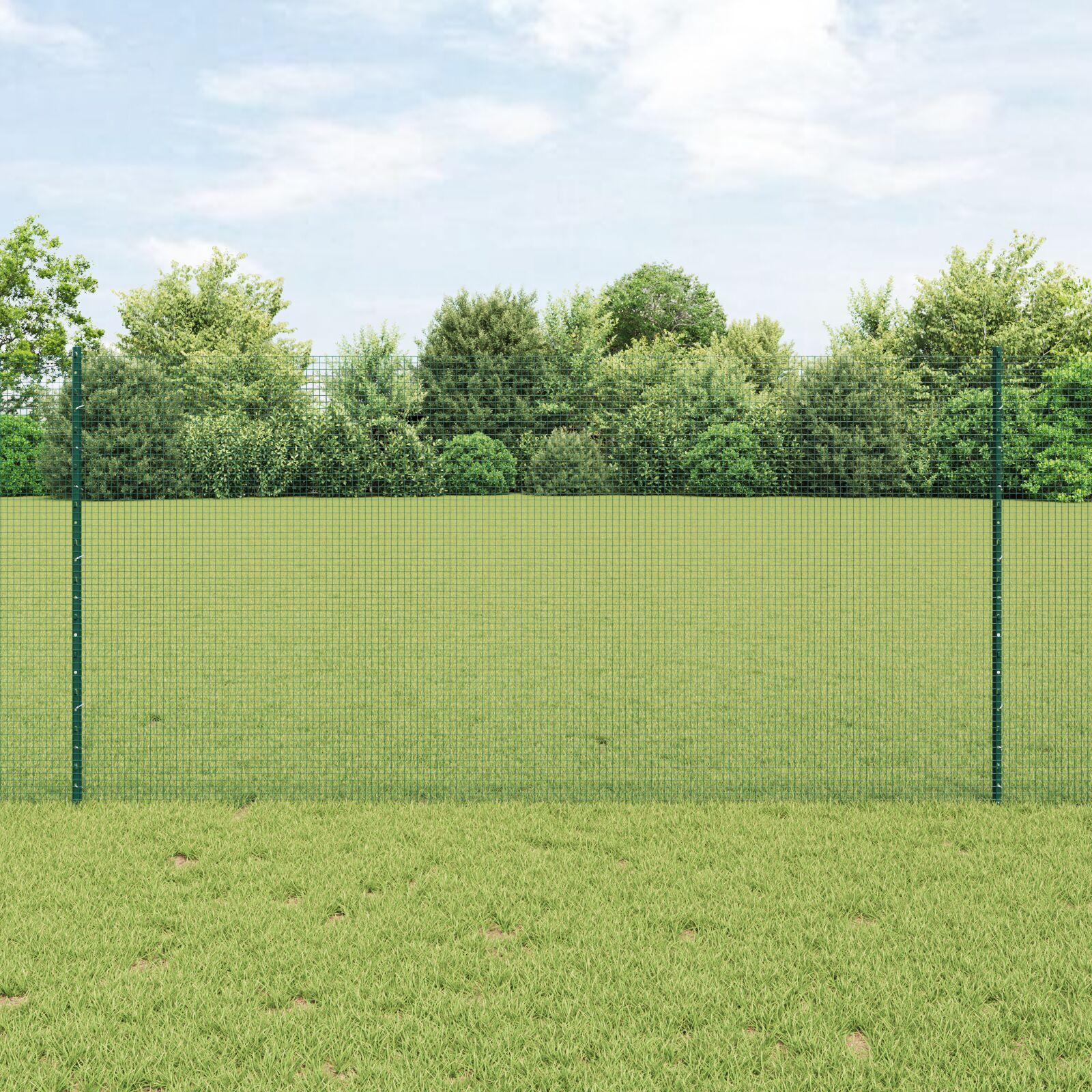 vidaXL Svejsede trådhegn med stolper 50 x 1,2 m PVC-belagt stål Grøn