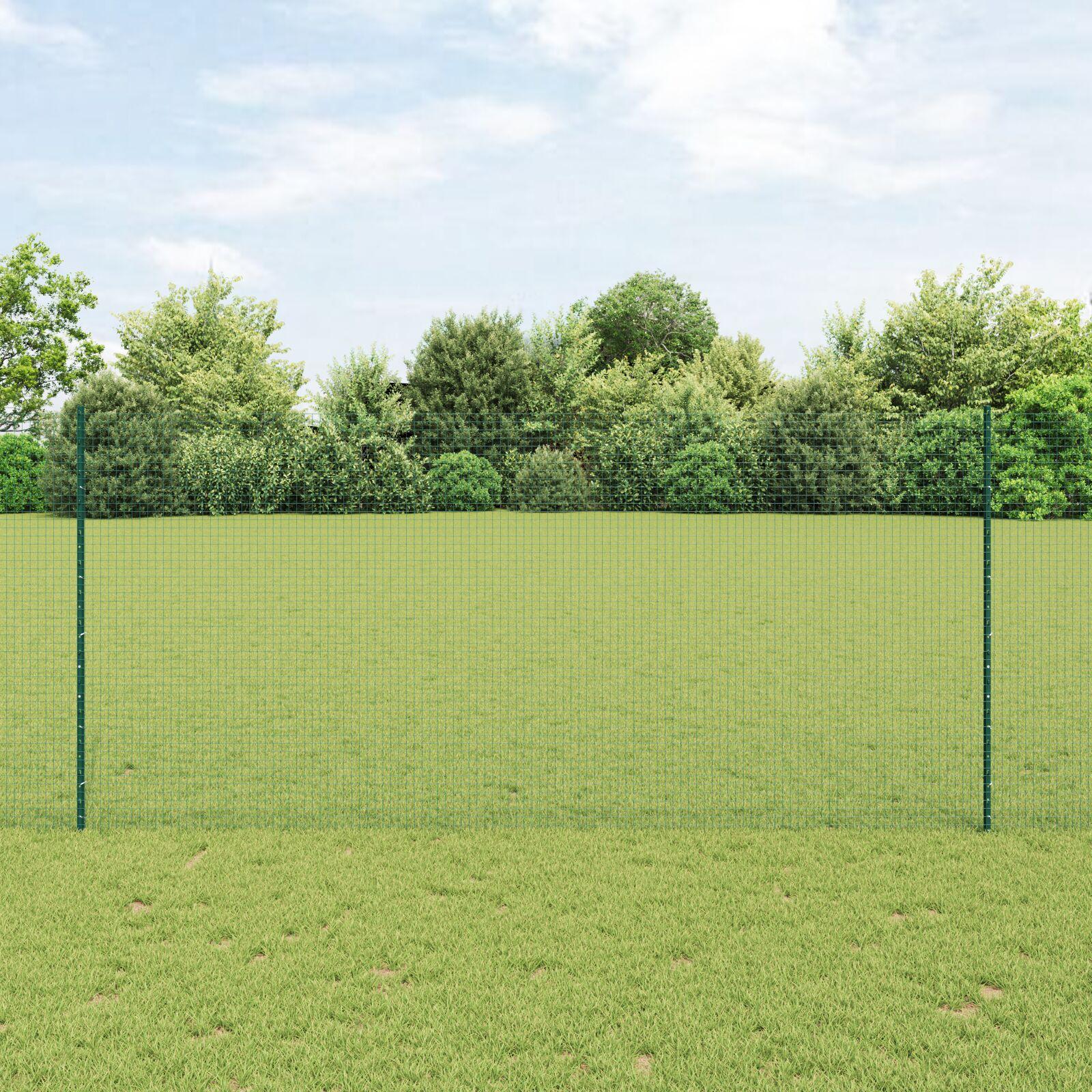 SvejsestÃ¥lhegn med stolper 50 Ã 1,4 m - grÃ¸n PVC-belagt mesh