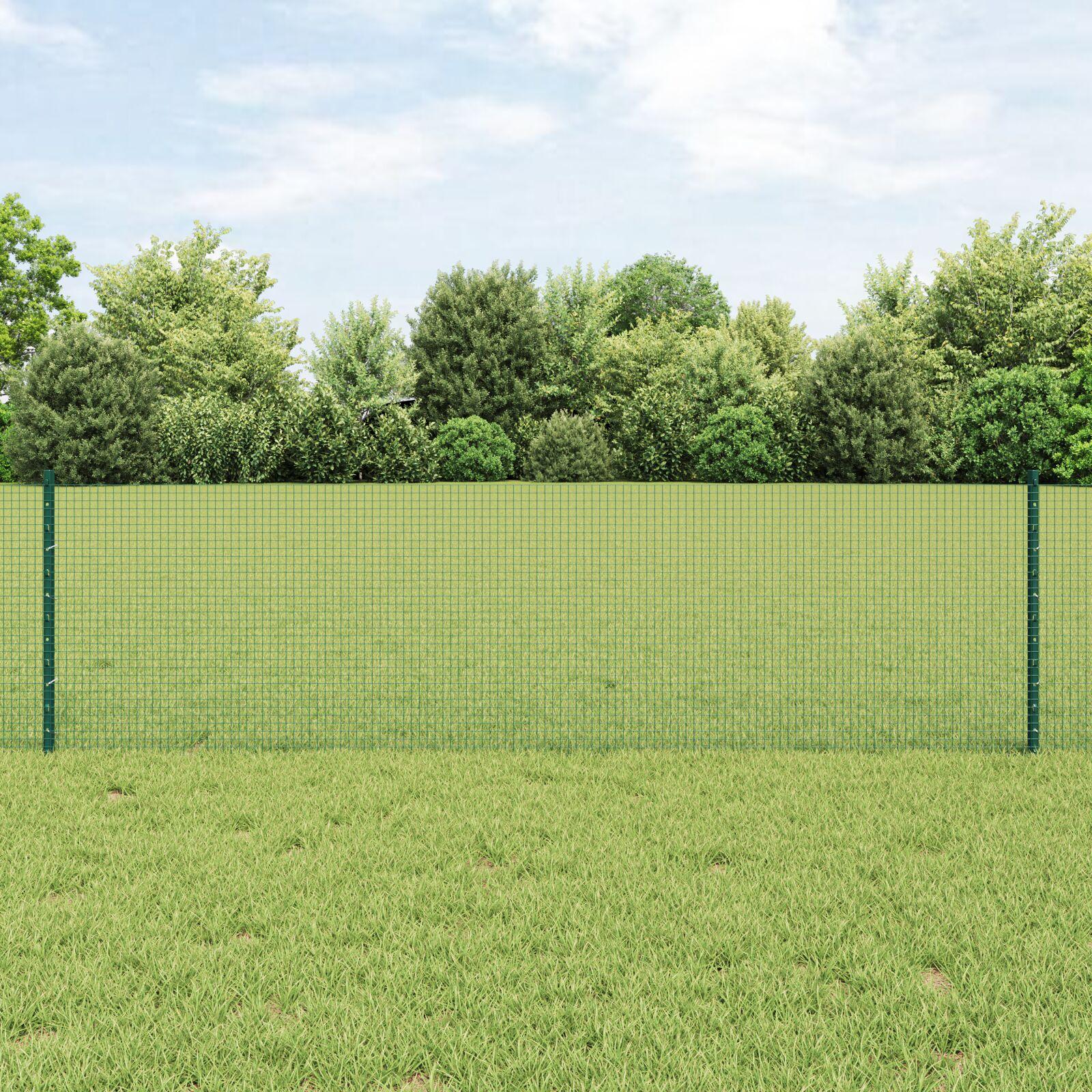 Svejset trådhegn med stolper 100 × 60 cm - grøn PVC-belagt stål, mesh