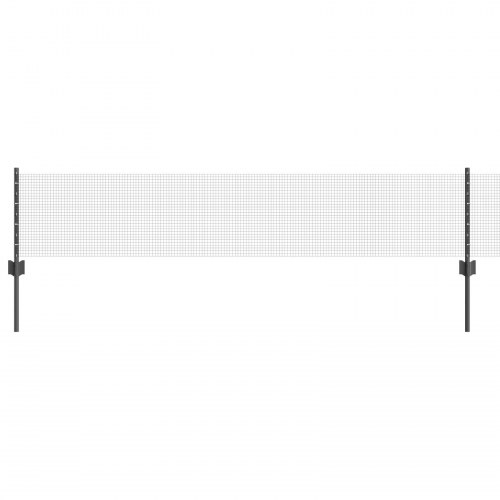 Svejsede trådhegn med 5 U-poster grå 0.4 x 10 m stål