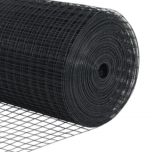 Hønnetrådsgitter Sæt Sæt af 2 Grå Stål, PVC 25 x 0.5 m