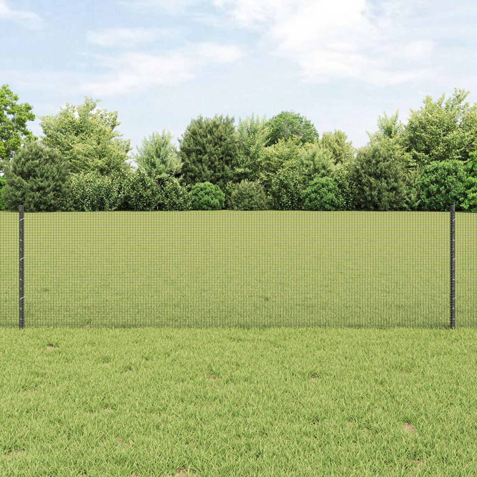 vidaXL Svejsede trådhegn med stolper 100 x 0,6 m PVC-belagt stål Grå