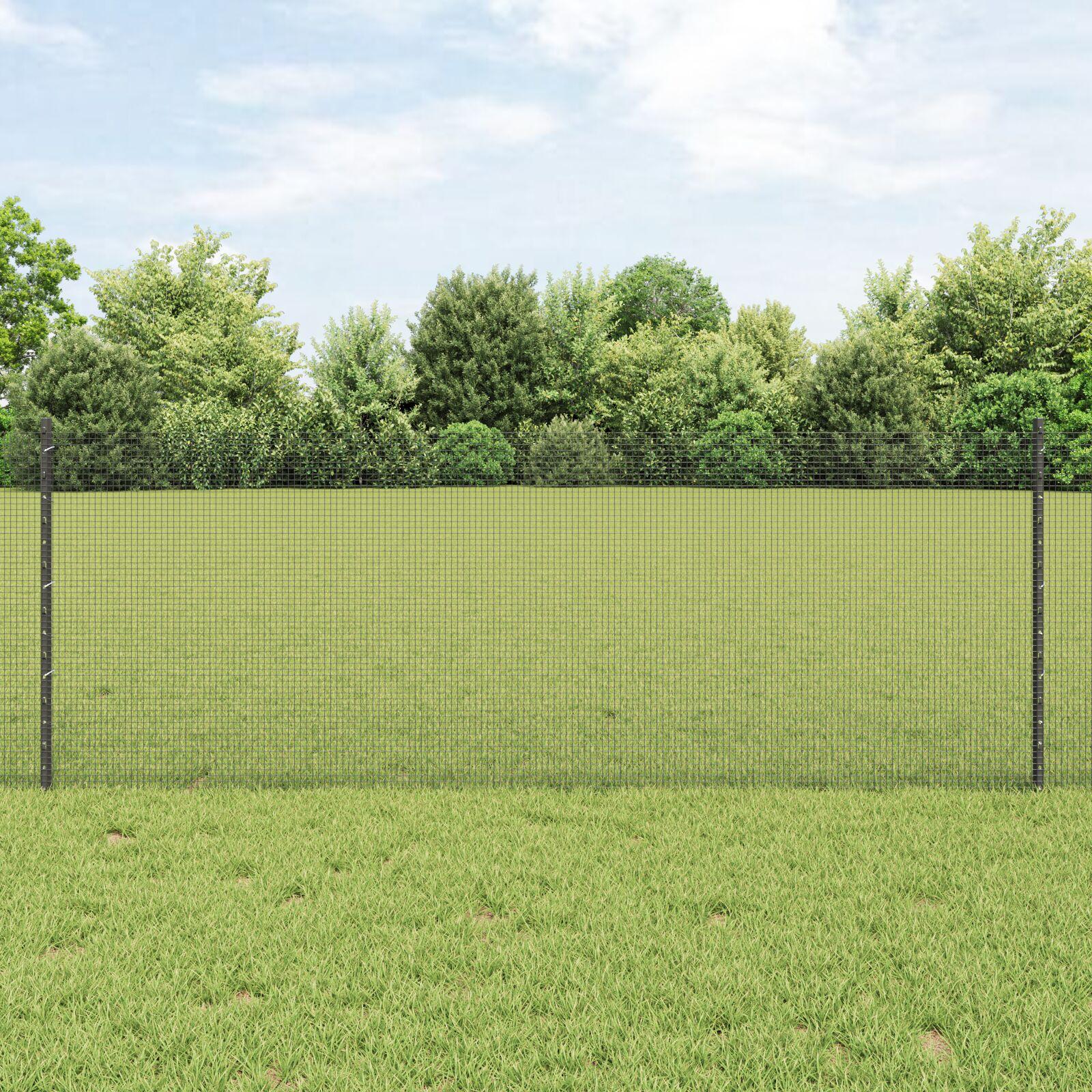 SvejsestÃ¥lhegn med stolper 100 Ã 0,8 m - grÃ¥, PVC-belagt mesh