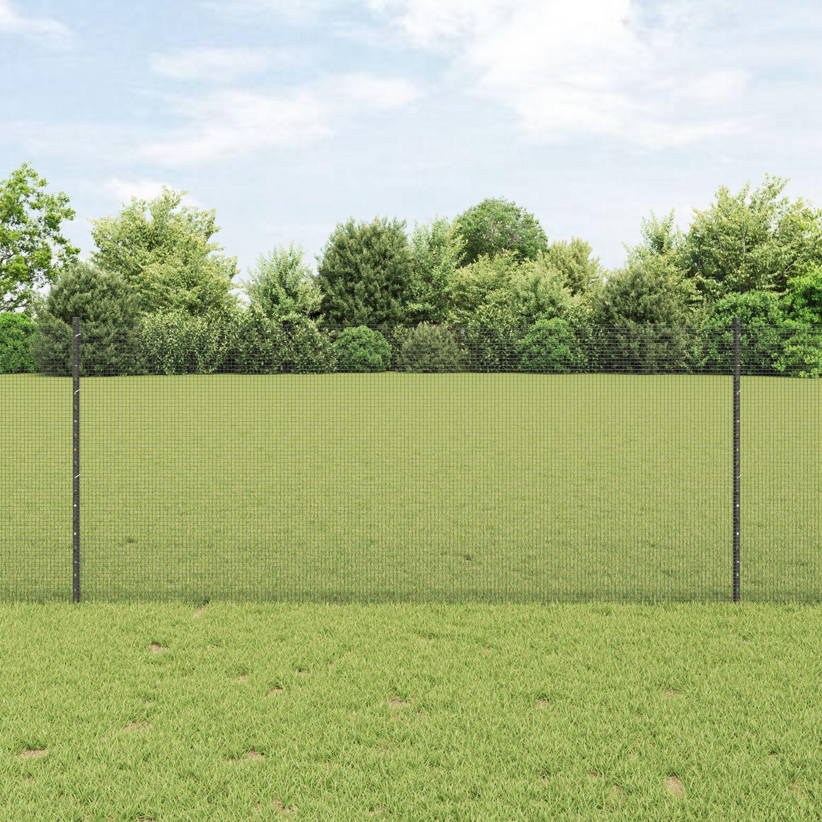 SvejsestÃ¥lhegn med stolper 100 Ã 1 m - grÃ¥ PVC-belagt mesh