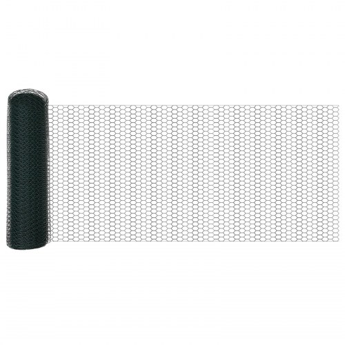 Hegn Stolper 5 stk U-Kanal Grøn 60 cm Stål, Hexagon Hegn Grøn 0.5x10 m Stål