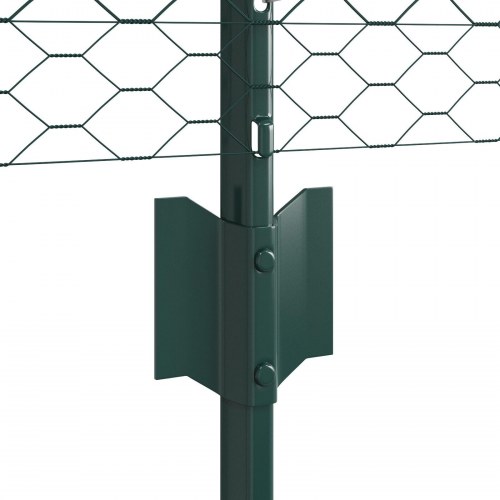 Hegn Stolper 5 stk U-Kanal Grøn 60 cm Stål, Hexagon Hegn Grøn 0.5x10 m Stål