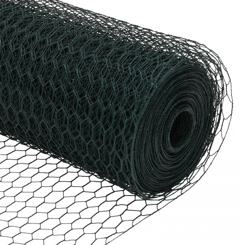 Hegn Stolper 5 stk U-Kanal Grøn 60 cm Stål, Hexagon Hegn Grøn 0.5x10 m Stål