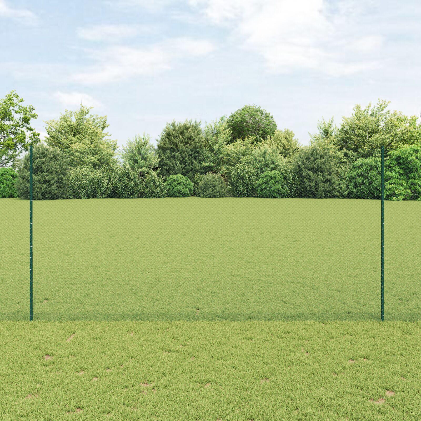 Svejset trådhegn 25 × 1,6 m - PVC-belagt stål, grøn mesh