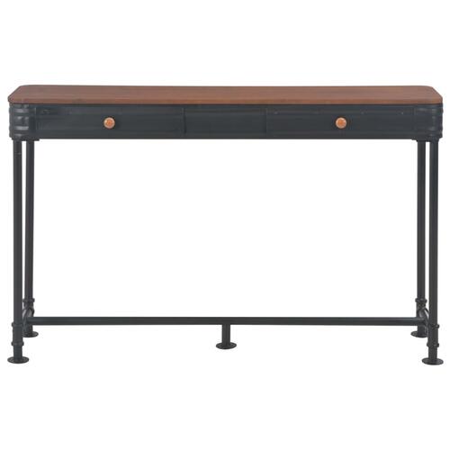 Konsolbord med 2 skuffer 120x30x75 cm massivt grantræ