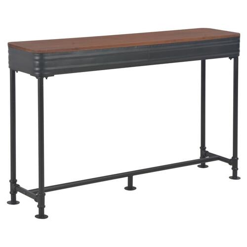Konsolbord med 2 skuffer 120x30x75 cm massivt grantræ