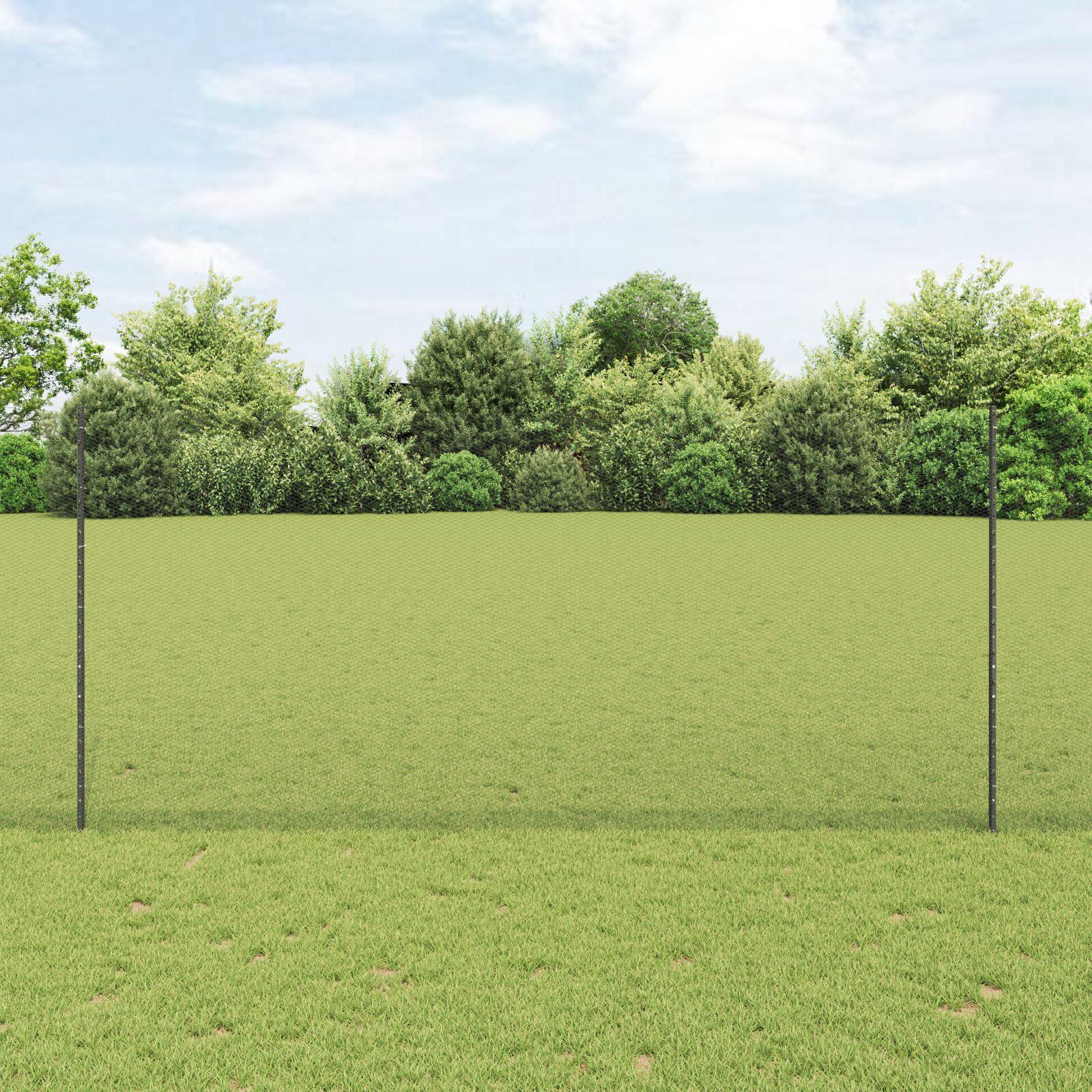 Svejset trådhegn 50 × 1,4 m - PVC-belagt stål, grå mesh