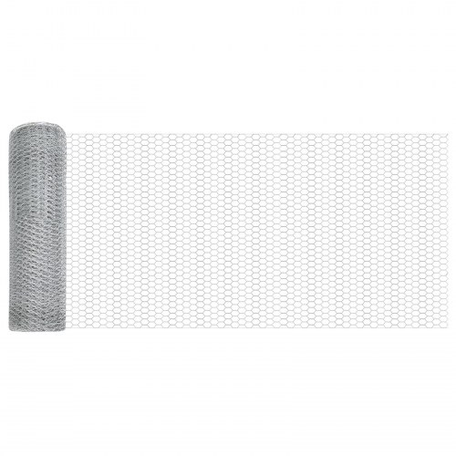 Hegnsøjler 5 stk U-Channel 60 cm Galvaniseret Stål, Hexagon Hegn 0.5x10 m Galvaniseret Stål