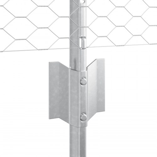Hegnsøjler 5 stk U-Channel 60 cm Galvaniseret Stål, Hexagon Hegn 0.5x10 m Galvaniseret Stål