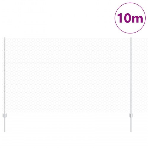 Hegnsposter 10 stk U-Kanal 140 cm Galvaniseret Stål, Hexagon Hegn 1.4x10 m Galvaniseret Stål