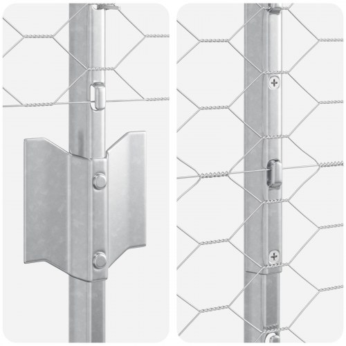Hegnsposter 10 stk U-Kanal 140 cm Galvaniseret Stål, Hexagon Hegn 1.4x10 m Galvaniseret Stål