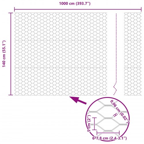 Hegnsposter 10 stk U-Kanal 140 cm Galvaniseret Stål, Hexagon Hegn 1.4x10 m Galvaniseret Stål