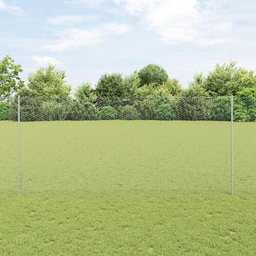 Hegnpæle 22 stk U-kanal 140 cm galvaniseret stål, Sekskantet hegn 1,4x50 m galvaniseret stål
