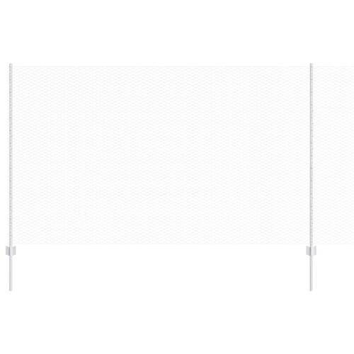 Hegnpæle 22 stk U-kanal 140 cm galvaniseret stål, Sekskantet hegn 1,4x50 m galvaniseret stål