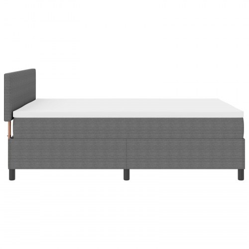 Box Spring Seng med Madras Lys Grå 140x200 cm Kordslagsstof