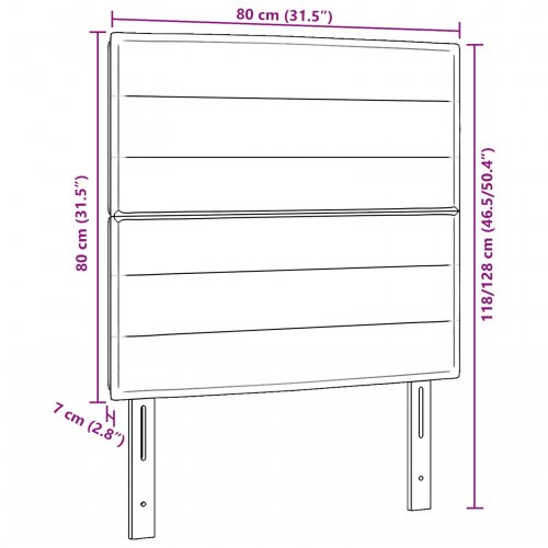 Senggavl Sort Stof 80 cm Senggavl Rektangulær Moderne