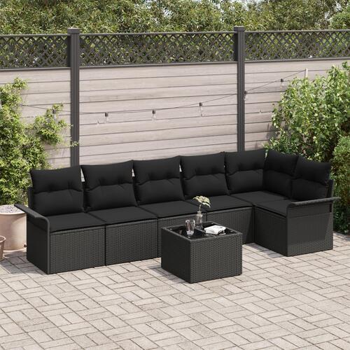 7 Personers Have Sofasæt Med Puder Beige Poly Rattan