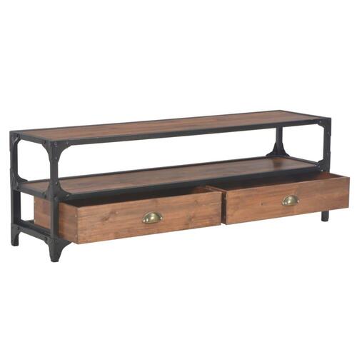 Tv-bord med 2 skuffer 120x30x40 cm massivt fyrretræ
