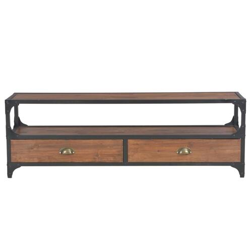 Tv-bord med 2 skuffer 120x30x40 cm massivt fyrretræ