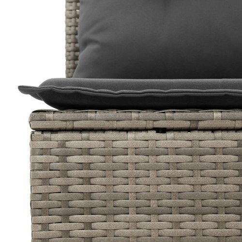 8 delt have sofa sæt med puder grå polyrattan akacia