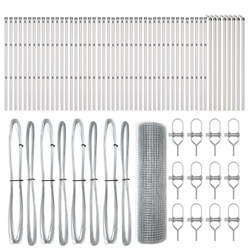 Svejset trådhegn med 13 stolper 0.5x100 m Galvaniseret stål