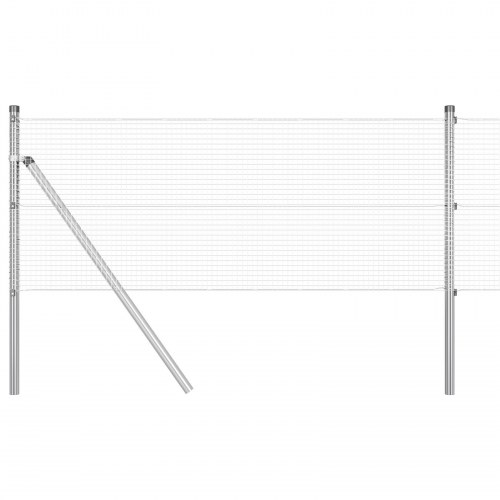 Svejset trådhegn med 13 stolper 0.5x100 m Galvaniseret stål