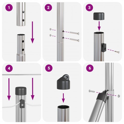 Svejsenethegn med 13 Posts 1x100 m Galvaniseret Stål