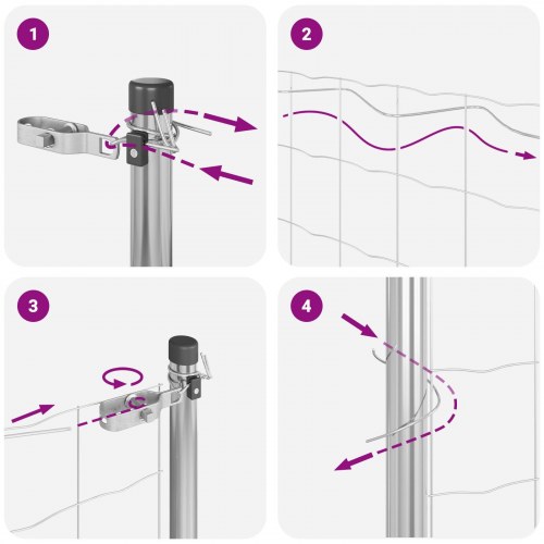 Svejsenethegn med 13 Posts 1x100 m Galvaniseret Stål