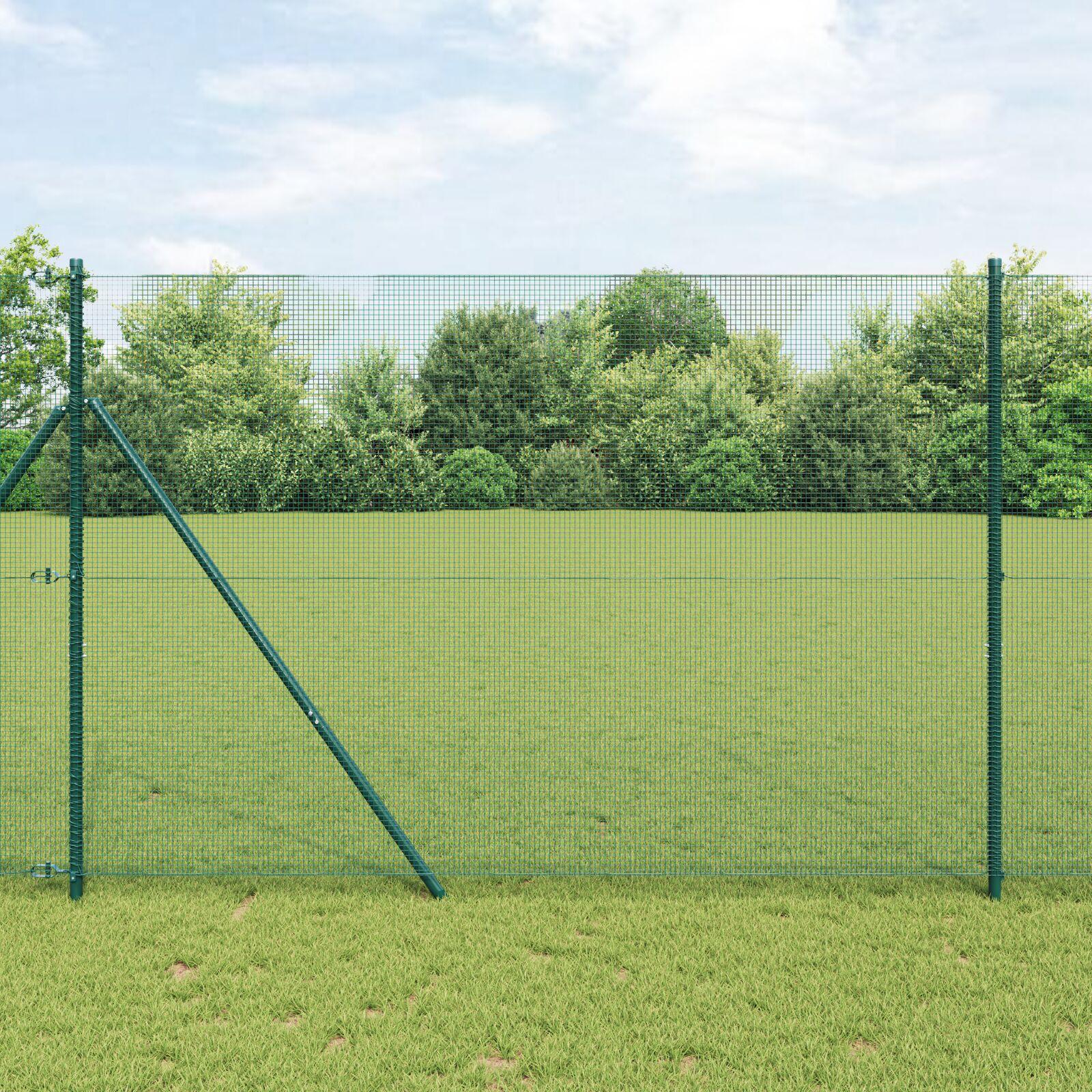 Hegn med stolper Grøn 1.5 x 25 m Stål