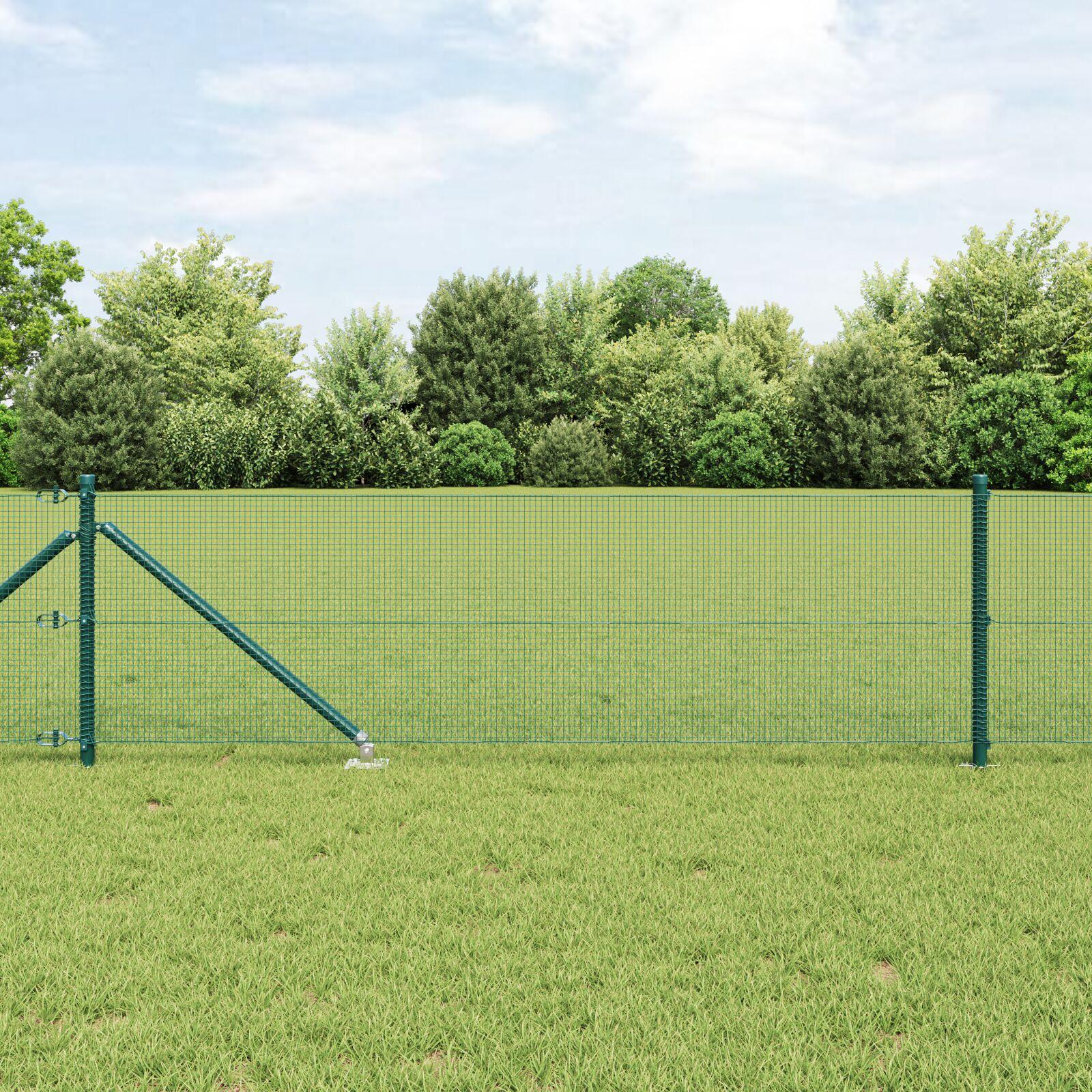 Svejset trådhegn med spidser - 100 x 0,4 m, grøn, PVC-belagt stål