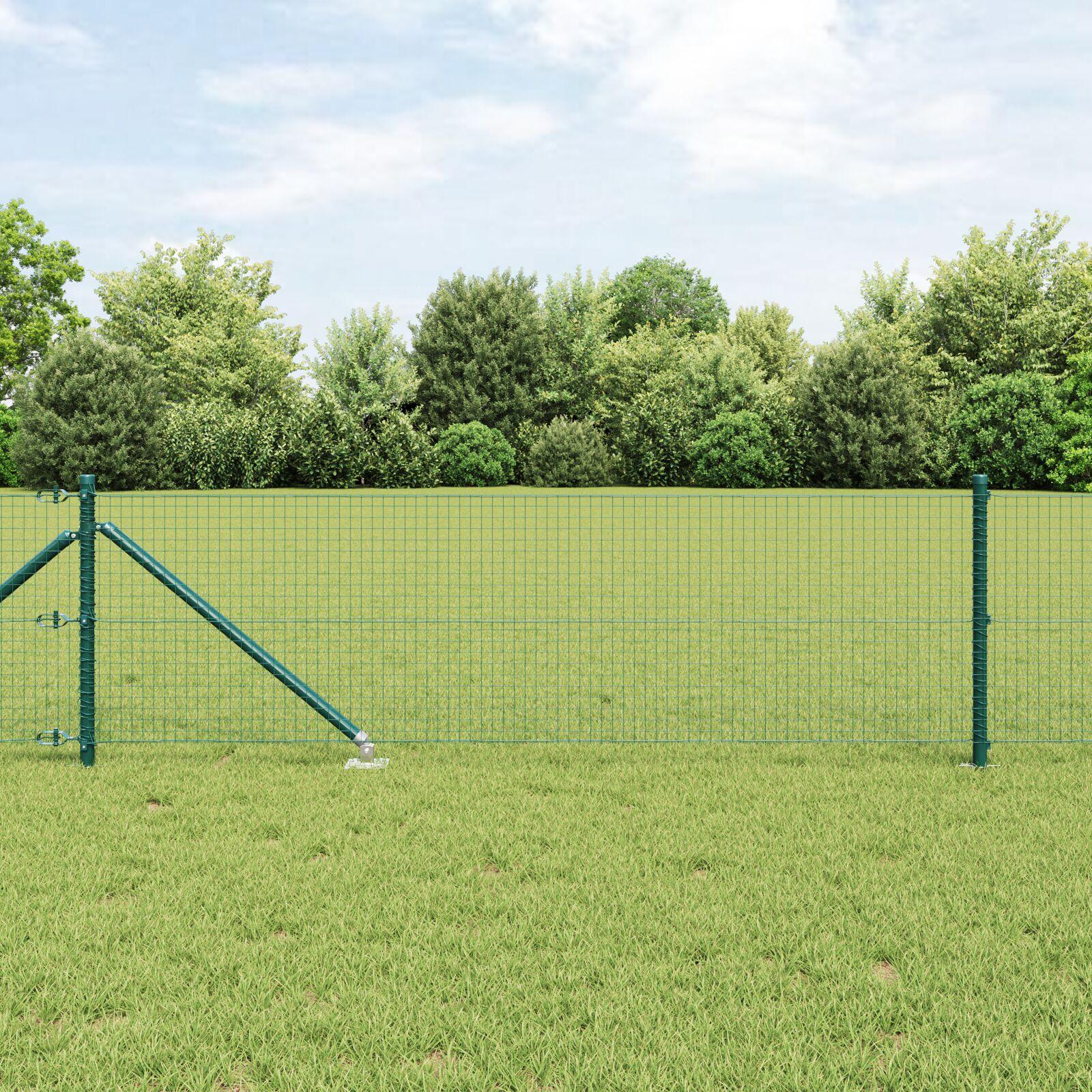 Hegn med stolper Grøn 0.8 x 100 m Stål