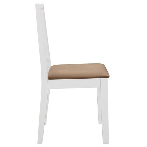 Spisebordsstole med hynder 2 stk. massivt træ hvid