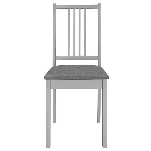 Spisebordsstole med hynder 4 stk. massivt træ grå