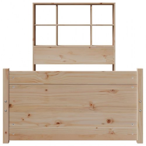Seng med reol uden madras 90x200 cm massivt fyrretræ