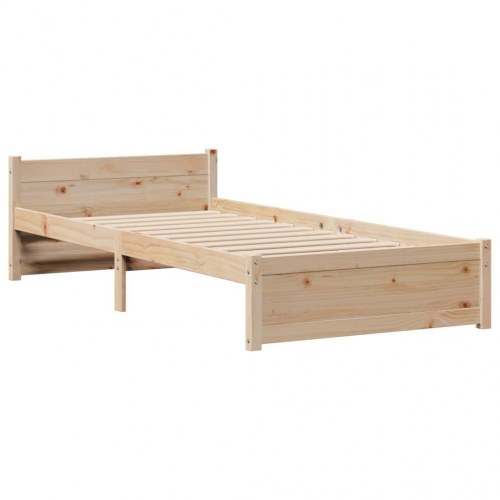 Seng med reol uden madras 90x200 cm massivt fyrretræ