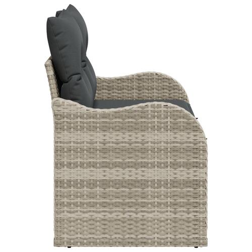 2-personers have sofa med opbevaring og puder lys grå poly rattan