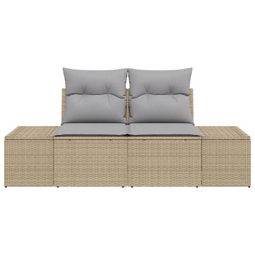 2-personers have sofa med opbevaring & puder Beige Poly Rattan