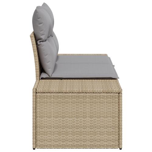 2-personers have sofa med opbevaring & puder Beige Poly Rattan