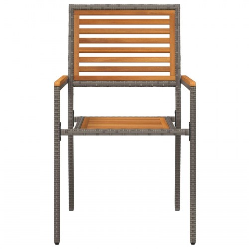 Havestole med puder 2 stk - grå poly rattan