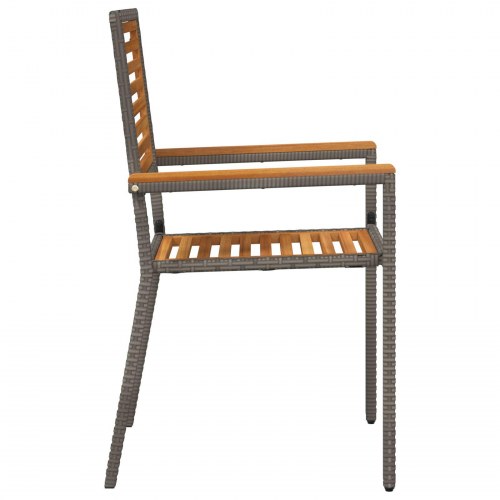 Havestole med puder 2 stk - grå poly rattan