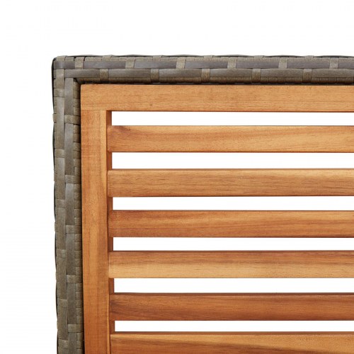 Havestole med puder 2 stk - grå poly rattan