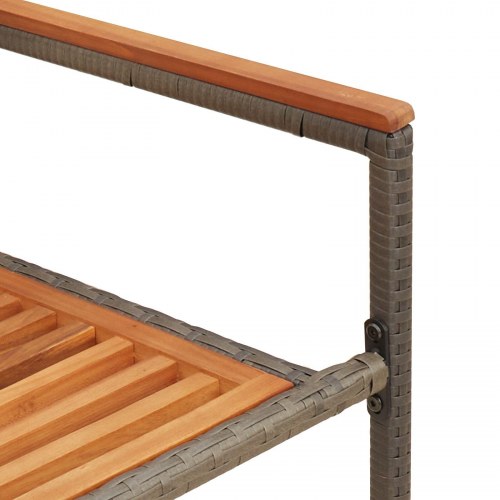 Havestole med puder 2 stk - grå poly rattan