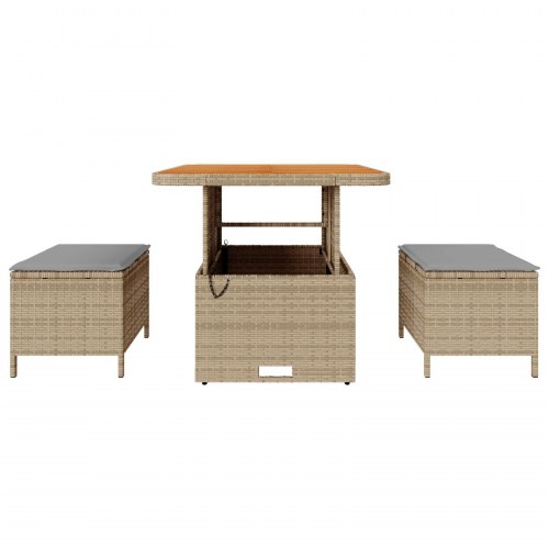 3-delt have spisesæt med puder Beige Poly Rattan Akacie
